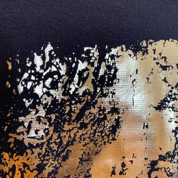 Veronique Miljkovitch skirt, EUC, black knit, gold, sz s, pull on, knee  length - Picture 2 of 16